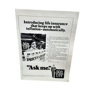 1981 New York Life Insurance Keeps Up With Inflation Print Ad Vintage